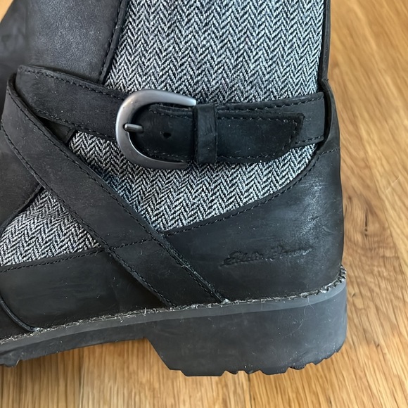 Eddie Bauer riding-boot inspired leather; black/gray - Picture 5 of 6